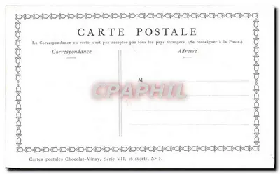Concerto Pastoral — D'après Lancret — Chocolat-Vinay, Série VII, N° 5 — Verso