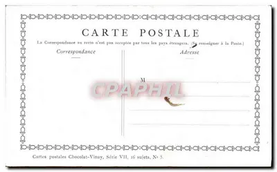 Concerto Pastoral — cena bucólica — Chocolat-Vinay, Série VII, N° 5 — Verso