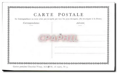 O Corte-Cabeça — Ilustração de Saint-Aubin — Chocolat-Vinay, Série VII, N° 9 — Verso