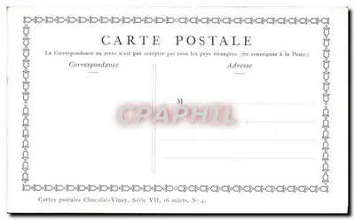 Os Amores do Bocage — Graphe Laurent — Chocolat-Vinay, Série VII, N° 4 — Verso