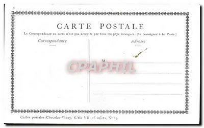 A Família de Gérard Dou — Segundo Gérard Dou — Chocolat-Vinay, Série VII, N° 14 — Verso