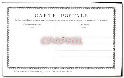 EPICHERE DE VILLAGE — Chocolat-Vinay, seria VII, nr 13 — Rewers