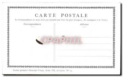 A Família de Gérard Dou — reprodução após Gérard Dou — editada por Chocolat-Vinay, Série VII, n° 14 — Verso