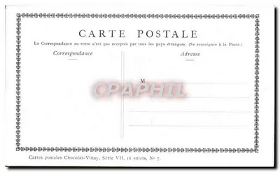A cozinheira holandesa — D'après Gérard Dou — Chocolat-Vinay, Série VII, N° 7 — Verso