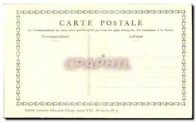 Marcha Cômica — Drapere Pater — Chocolat-Vinay, Série VIII, N° 9 — Verso