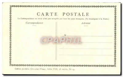 A Terra — D'après Lancere — Chocolat-Vinay, Série VIII, N° 19 — Verso