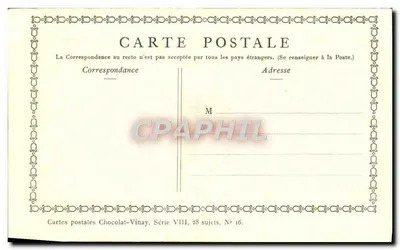Nocaise — Armadilhas Pesadas — Chocolat-Vinay, Série VIII, N° 16 — Verso