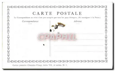 Concerto Pastoral — Diopris Lanard — Chocolat-Vinay, Série VII, N° 5 — Verso