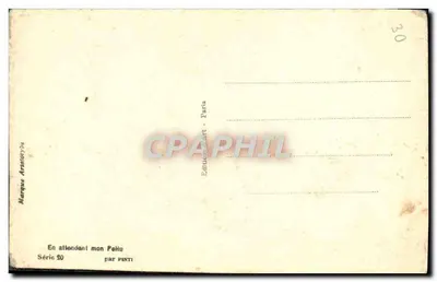 Femme fumant une cigarette — scène intime — éditeur Marque Artistique, Série 20 — Verso