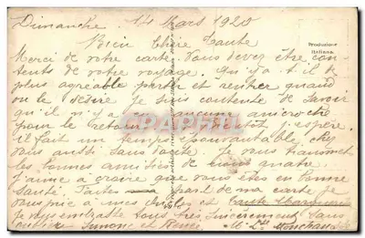 Mulher com capa de pele e chapéu — buquê de penas — desenho de C. Man — Verso
