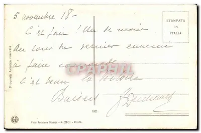 Trzech dzieci z bukietami — wydawca Viato Revisone Stampa, Mediolan — Rewers