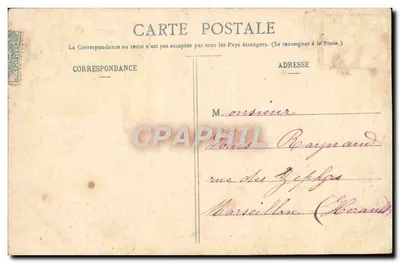 Pêche et friture — scène de pêcheur avec poissons — éditeur Autonyme A. Bessard & Cie, Nîmes, Série A — Rewers