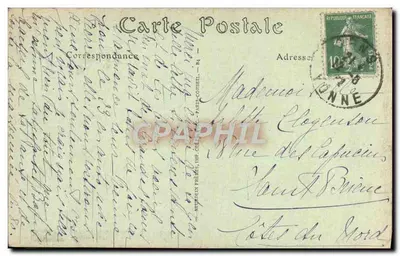 Katedra w Sens — widok fasady i dzwonnicy — wydane przez Neptun Frères, Paryż-Corbeil, nr 16 — Rewers