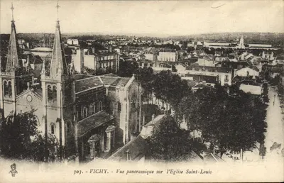 Vichy — Vista panorâmica sobre a Igreja de São Luís — editor Vichy, n° 303