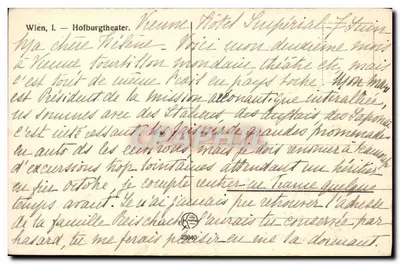 Wiedeń — Hofburgtheater — widok z lotu — wydawca nieznany — Rewers