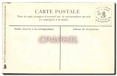 Le Pont de la Forêt — vista pitoresca de um ponte de madeira sobre um lago cercado por floresta — editor Raphael Tuck & Fils, série 701 — Verso