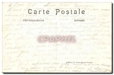 Katedra Reims — wnętrze zniszczone po nalotach niemieckich — A. R. — Rewers