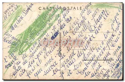 Arranjo de flores — Parabéns — Carte postale francesa — Verso