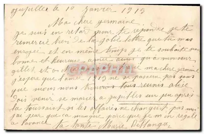 Hombre con collares y regalos — 'Año Feliz' — editor no identificado — Reverso