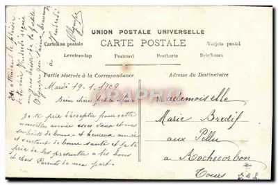 Mulher no meio de pensamentos — carta postal colorida — editor L. Nourbakhsh, n° 78 — Verso