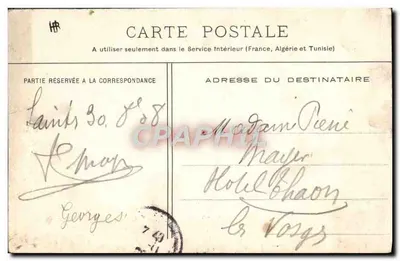 Saintes — Wieża Katedry Świętego Piotra (XV wiek) — Henry Guillier, ulica Fonneuve — Rewers