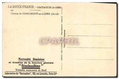 Zamek Chaumont-sur-Loire — szczegół — Wydawnictwo Art YVON — Rewers