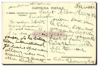 Oratorium Mistrza — S. Sabina — Rzym — wydawca S. Sabina — Oratorium Mistrza Générale — Rewers