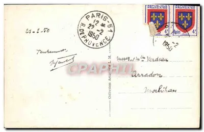 Floresta de Fontainebleau — A Casca do Jockey (Franchard) — Editor não identificado, n° 1155 — Verso