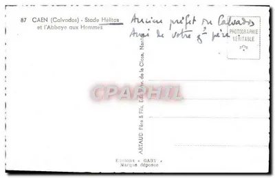 Caen (Calvados) - Stadion Hélitas en het Klooster van de Mannelijke Monastiek — Uitgave Gaby — Achterkant