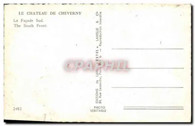 Zamek Cheverny — Façada Południowa — Wydawca Estel, nr 2482 — Rewers