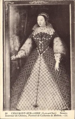 Chalmont-sur-Loire — Interior del Castillo, Retrato de Catalina de Médicis — SG Selecta LL n°50