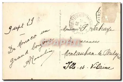 Monte Carlo i Monako - Widok panoramiczny — wydawca Albeslune des Arts Photographiques, nr 146 — Rewers