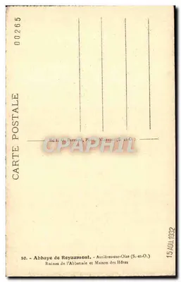 Abpia Royaumont — Ruiny klasztoru i dom gościnny — Wyd. G. Barrand, Fot. Viarmes (S.-et-O.) — Rewers