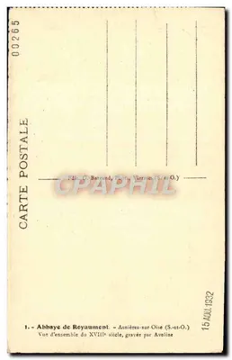 Abadia Real de Royaumont — vista geral do século XVIII — Édit. C. Barrand, Viarmes (S.-et-O.) — Verso