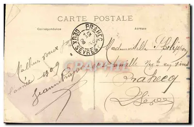 Stara pocztówka Bonne Annee 1909 — Rewers