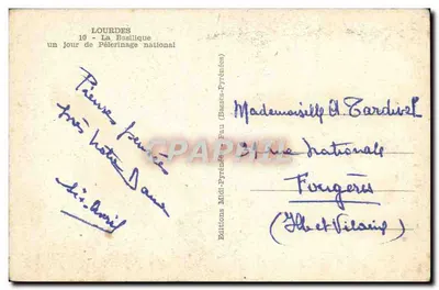 Lourdes — A Basílica — Edições Midi-Pyrénées Fau — Verso