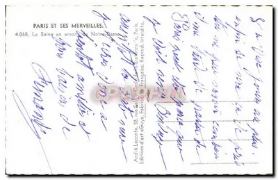 Paris — La Seine en amont de Notre-Dame — Éditions d'art « Guy » — Verso