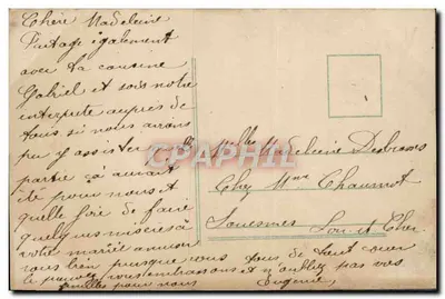 Jovem mulher em vestido rosa — jardim com templo — editor REX n°318 — Verso