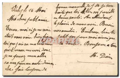 Mężczyzna przy stole z kobietą za nim — scena wewnętrzna — Hermody, n° 2544 — Rewers