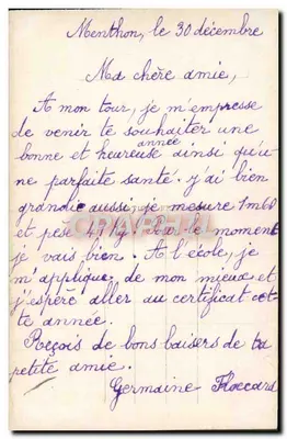 Jovem mulher — Boas Festas 1906 — DIX Paris 2696 — Verso