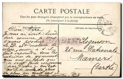 Il castello di Brissac — vista con riflesso in uno stagno — editore L.V. & Cie, n° 298 — Verso