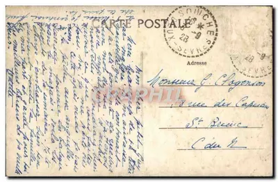 Tarjeta postal antigua Castillo De La Moujatterie Souche Chimenea De La Sala De Comer — Reverso