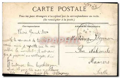 Angers - Caserne du Génie — éditeur L.V. RCS, n° 296 — Verso