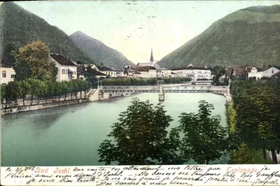 Bilhete postal antigo Bad Ischl Esplanade