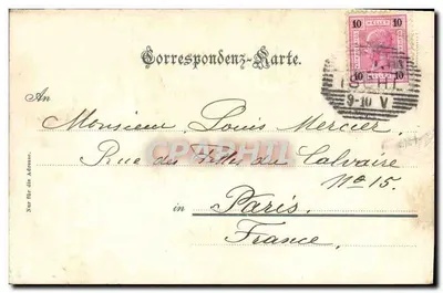 Bilhete postal antigo Bad Ischl Esplanade — Verso