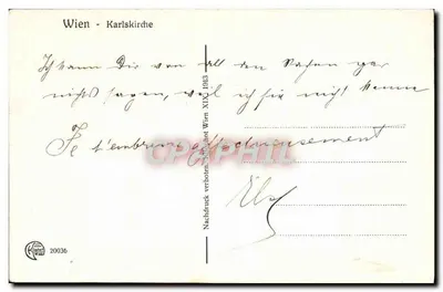 Wiedeń - Karlskirche — wydawca Einhart, nr 20036 — Rewers