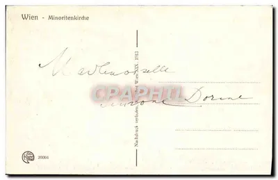Wiedeń - Minoritenkirche — wydawca K. K. Verlag, nr 20004 — Rewers