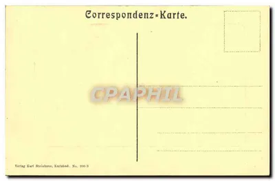 Karlovy Vary — Vista desde la colina Franz-Joseph — Editor Karl Steihaus, n° 900:3 — Reverso