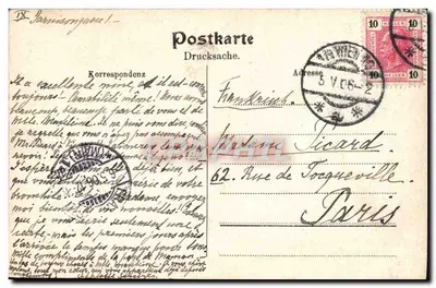Widok Wiednia — Parlament, Rathaus, Franzensring, k. Universität — K. Ledermann, Wien L. n° 6634 — Rewers