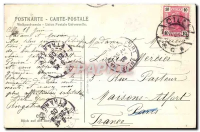 Pille (Styrie) — vue du fleuve avec pont et château sur colline — éditeur : POSTKARTE - CARTE-POSTALE Weitpostverein - Union Postale Universelle — Verso